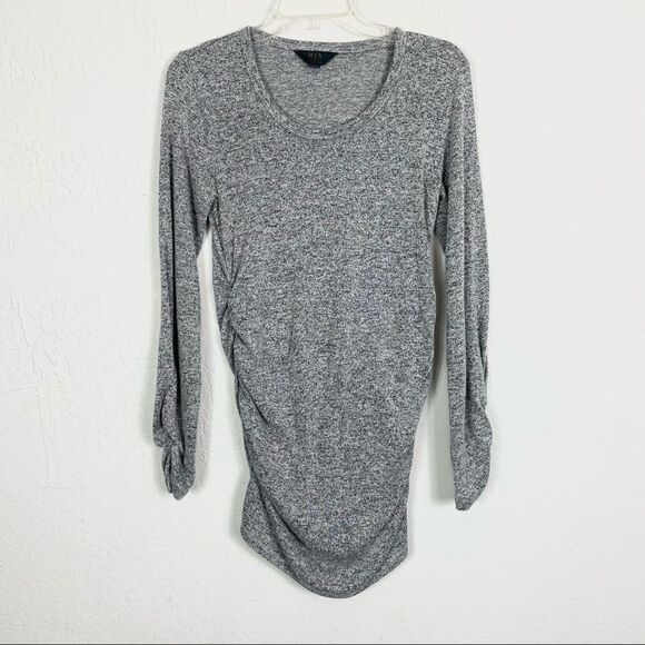 Mix 41 Hawthorn Grey Ruched Sweater Bodycon Dress - Picture 1 of 5